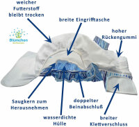 Blümchen waschbare Schutzhose Erwachsene Gr. L (85-130 cm)